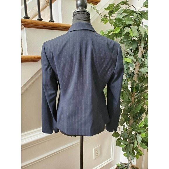 Jones Wear Women's Blue Lined Polyester Long Sleeve 3 Buttons Stretch Blazer 8P - Picture 6 of 11